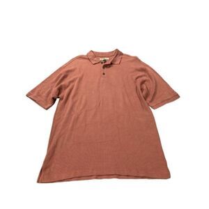 Tommy Bahama Salmon Silk Blend Waffle Knit Polo‎ Shirt - Size Large